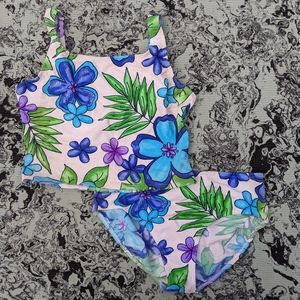 Vintage floral tankini swimsuit